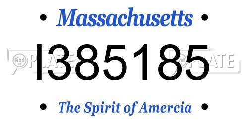 I385185 Massachusetts License Plate