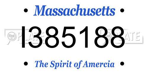 I385188 Massachusetts License Plate