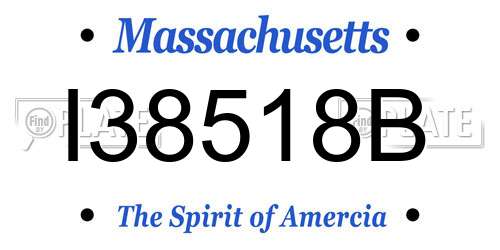 I38518B Massachusetts License Plate