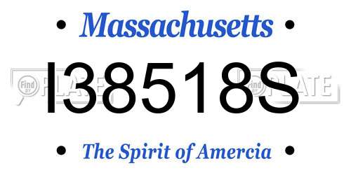 I38518S Massachusetts License Plate