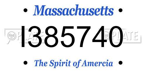 I385740 Massachusetts License Plate
