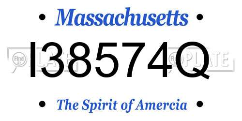 I38574Q Massachusetts License Plate