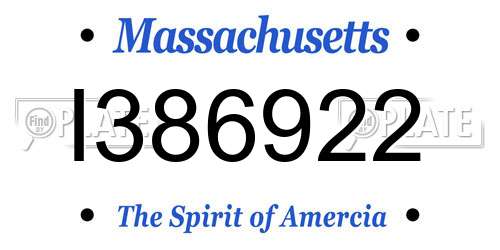 I386922 Massachusetts License Plate