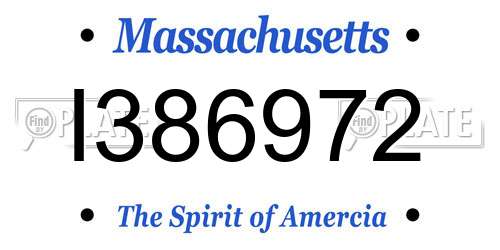 I386972 Massachusetts License Plate