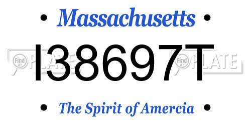 I38697T Massachusetts License Plate
