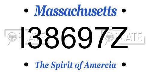 I38697Z Massachusetts License Plate