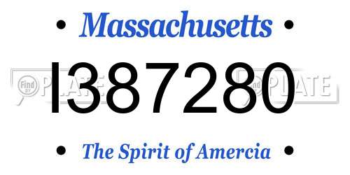 I387280 Massachusetts License Plate