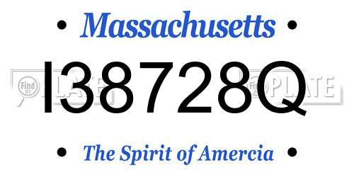 I38728Q Massachusetts License Plate