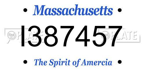 I387457 Massachusetts License Plate