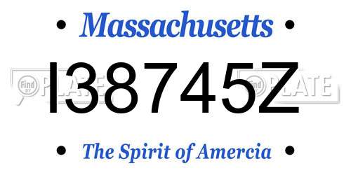 I38745Z Massachusetts License Plate