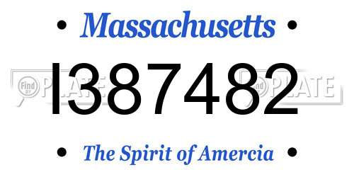 I387482 Massachusetts License Plate