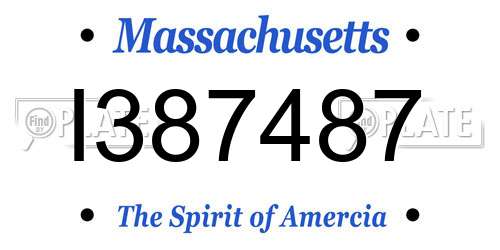 I387487 Massachusetts License Plate