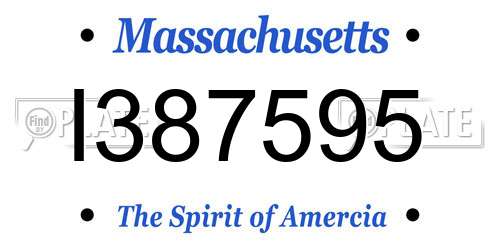I387595 Massachusetts License Plate