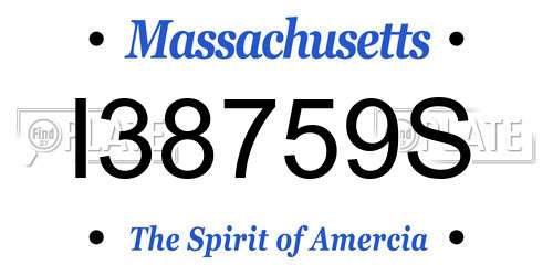 I38759S Massachusetts License Plate