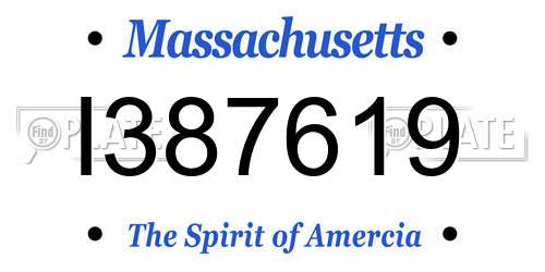 I387619 Massachusetts License Plate