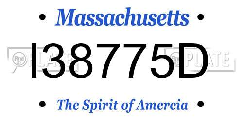 I38775D Massachusetts License Plate