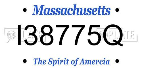 I38775Q Massachusetts License Plate