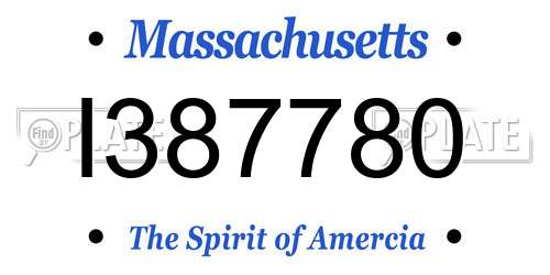 I387780 Massachusetts License Plate