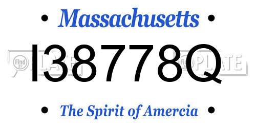 I38778Q Massachusetts License Plate