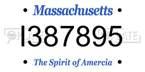 I387895 Massachusetts License Plate