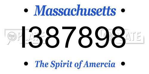 I387898 Massachusetts License Plate
