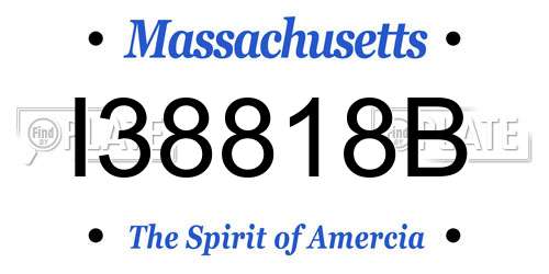 I38818B Massachusetts License Plate