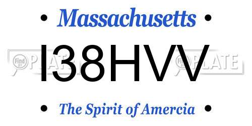 I38HVV Massachusetts License Plate