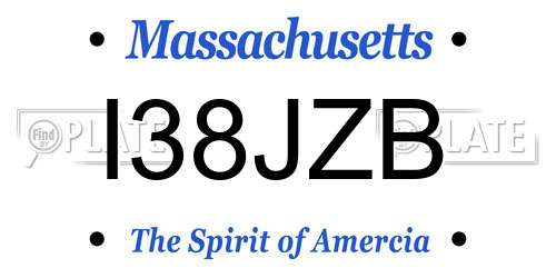 I38JZB Massachusetts License Plate