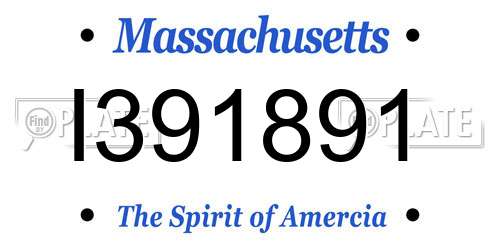 I391891 Massachusetts License Plate