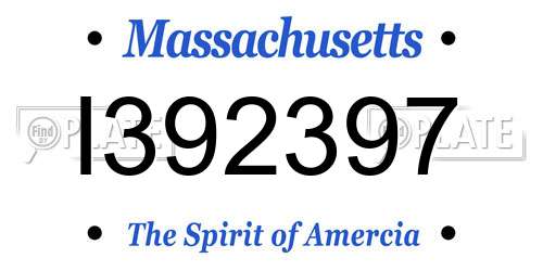 I392397 Massachusetts License Plate
