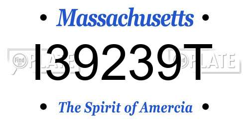 I39239T Massachusetts License Plate
