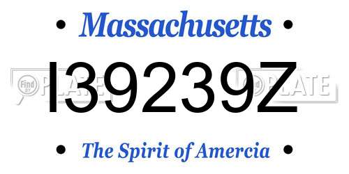 I39239Z Massachusetts License Plate