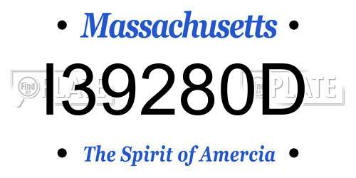 I39280D Massachusetts License Plate