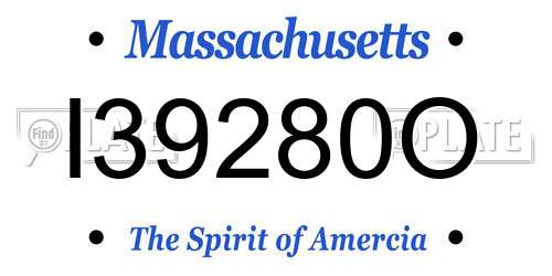 I39280O Massachusetts License Plate