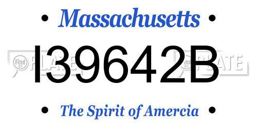I39642B Massachusetts License Plate