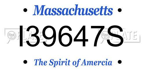 I39647S Massachusetts License Plate