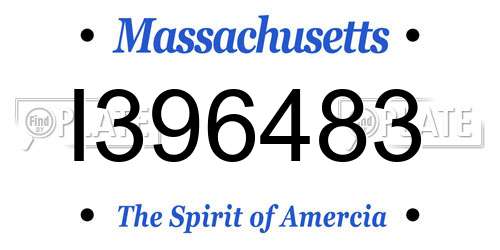 I396483 Massachusetts License Plate