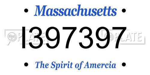 I397397 Massachusetts License Plate