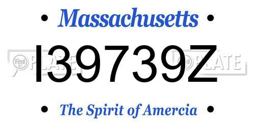 I39739Z Massachusetts License Plate