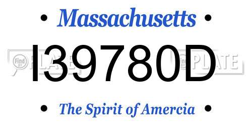 I39780D Massachusetts License Plate