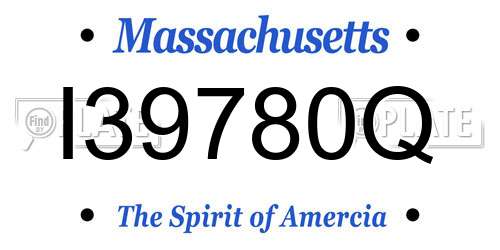 I39780Q Massachusetts License Plate