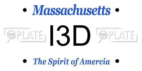 I3D Massachusetts License Plate