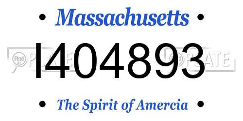 I404893 Massachusetts License Plate