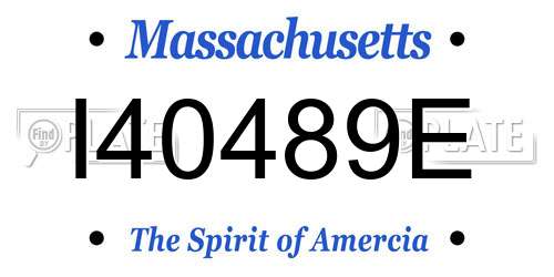 I40489E Massachusetts License Plate