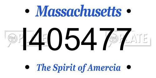 I405477 Massachusetts License Plate