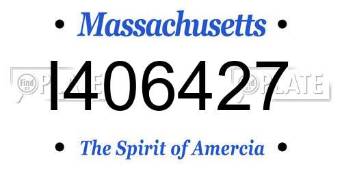 I406427 Massachusetts License Plate