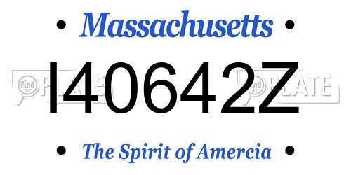 I40642Z Massachusetts License Plate