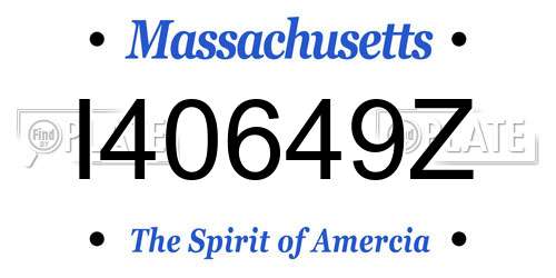 I40649Z Massachusetts License Plate