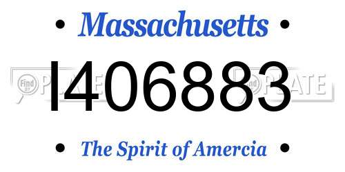 I406883 Massachusetts License Plate