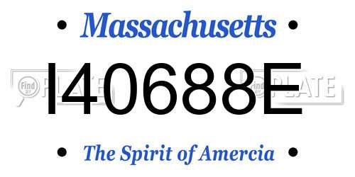 I40688E Massachusetts License Plate